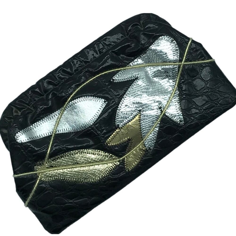 Vintage 80s Patchwork Faux Leather Clutch